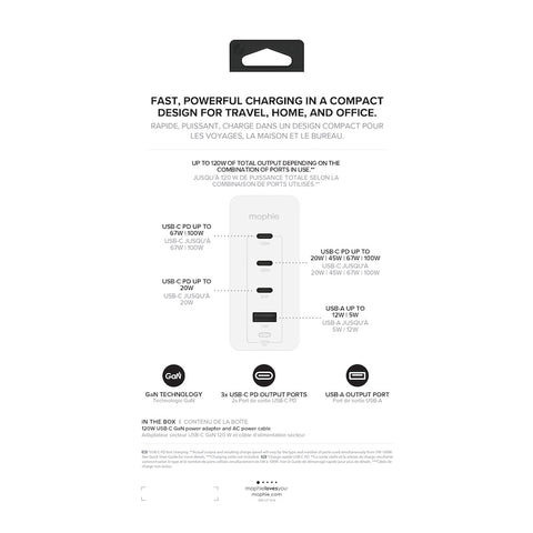 Image of Mophie 120W USB-C PD GaN Wall Charger