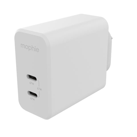 Image of Mophie 67W Dual USB-C PD GaN Wall Charger
