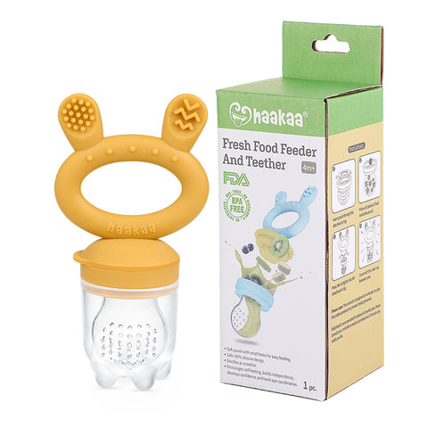 Image of Haakaa Fresh Food Feeder and Teether Mustard