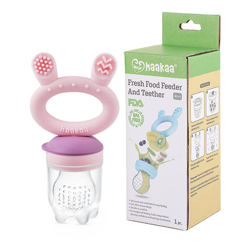 Image of Haakaa Fresh Food Feeder and Teether Pink