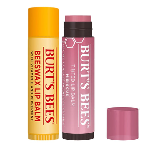 Image of Burt's Bees Beeswax Lip Balm And Hibiscus Tinted Lip Balm Gift Set - LIMITED EDITION