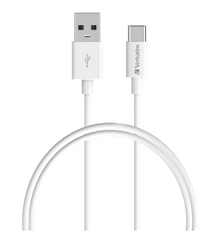Image of Verbatim Essentials Charge & Sync USB-C To USB-A Cable 1m White