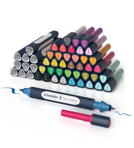 Image of Schneider Twinmarker Paint-It 040 brush+round set V1 52 pieces assorted