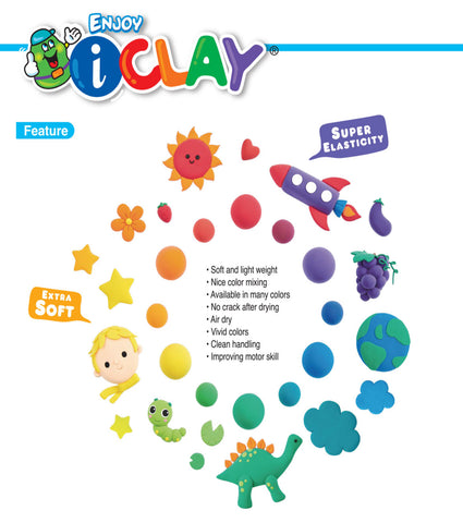 Image of Amos i-Clay Modelling Clay Kit 18g x 6 pieces with Modelling Tools