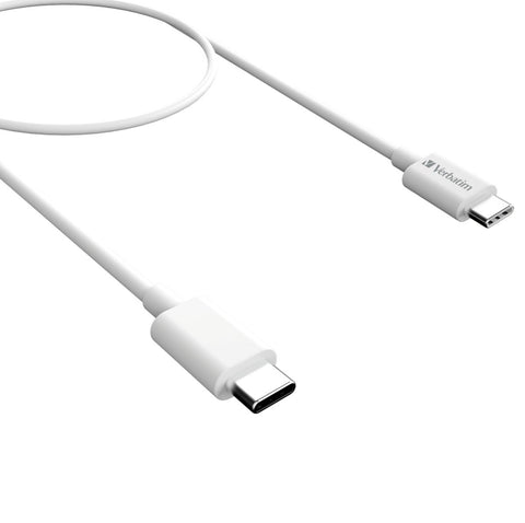 Image of Verbatim Essentials Charge & Sync USB-C to USB-C Cable 1m White