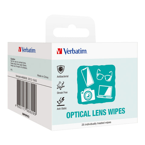 Image of Verbatim Essentials Lens Cleaning Wipes 25pk