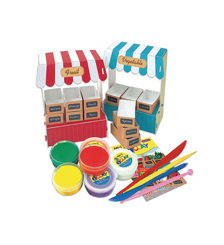 Image of Amos i-Clay Modelling Clay Kit Market Stall 18g x 6 pieces