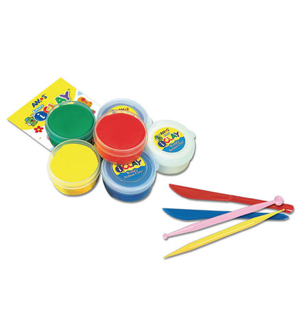 Image of Amos i-Clay Modelling Clay Kit 18g x 6 pieces with Modelling Tools