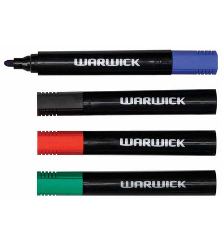 Image of Warwick Permanent Marker Assorted Bullet Tip 12pk
