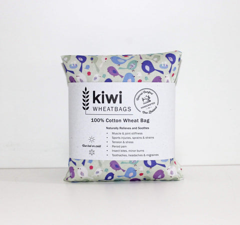 Image of Kiwi Wheat Bag Cotton Sparrows Green