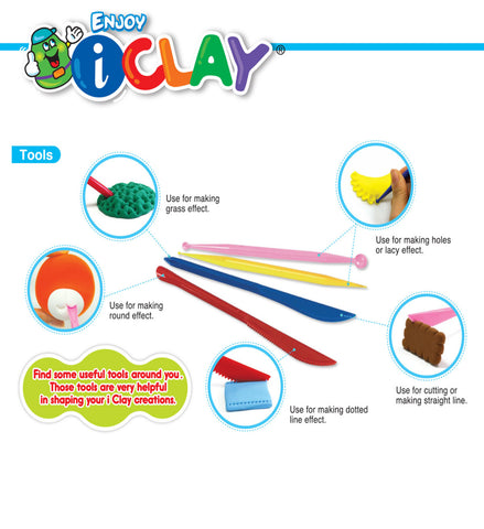 Image of Amos i-Clay Modelling Clay Kit 18g x 6 pieces with Modelling Tools