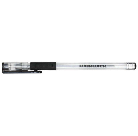 Image of Warwick Pen Ballpoint Black Capped Medium 10pk