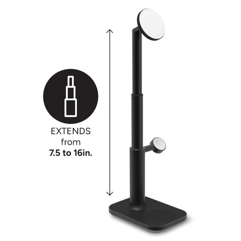 Image of Mophie Premium 3-in-1 Magsafe Wireless Extendable Charging Stand - Black