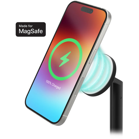 Image of Mophie Premium 3-in-1 Magsafe Wireless Extendable Charging Stand - Black