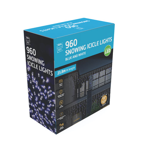 Image of Icicle Snowing Lights With Timer 960