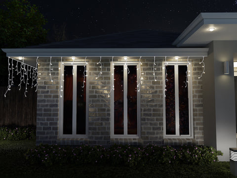 Image of Solar LED Icicle Lights 400