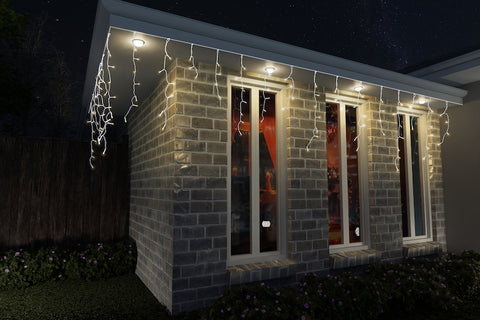 Image of Solar LED Icicle Lights 400