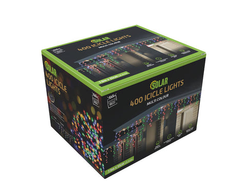 Image of Solar LED Icicle Lights 400