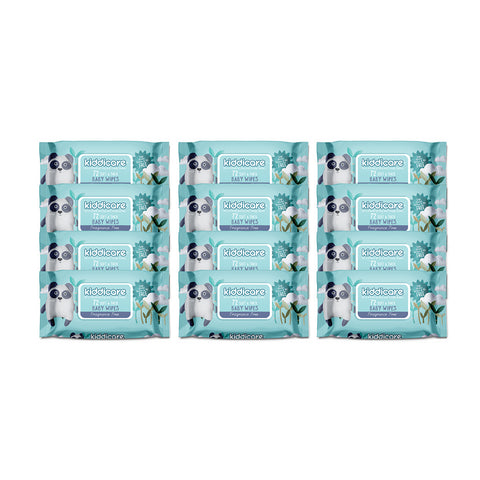 Image of Kiddicare Baby Wipes Fragrance Free Carton (12x72s) 864wipes