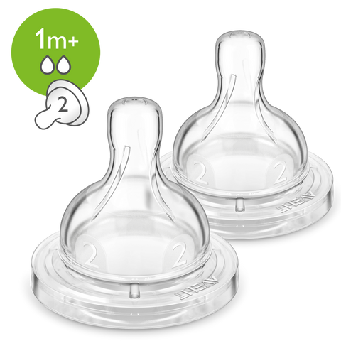 Image of Avent Anti-Colic Slow Flow Teat 1m+ 2pk