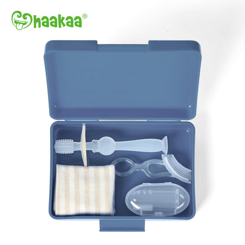Image of Haakaa Infant Oral Care Kit Bluestone
