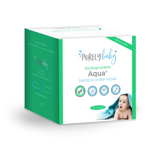 Image of Purely Baby Biodegradable Aqua+ Bamboo Water Wipes 70pk (560 Wipes)