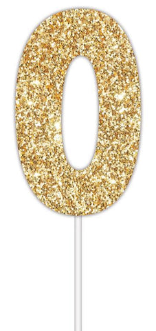 Image of Cake Topper Glitter Number 0