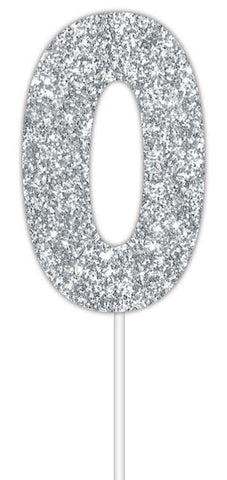 Image of Cake Topper Glitter Number 0