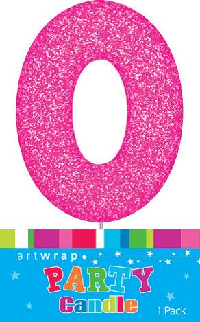 Image of 0 Birthday Candle With Glitter