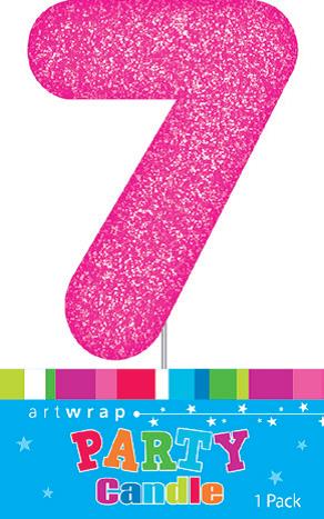Image of 7th Birthday Candle With Glitter