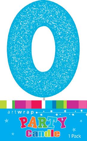 Image of 0 Birthday Candle With Glitter