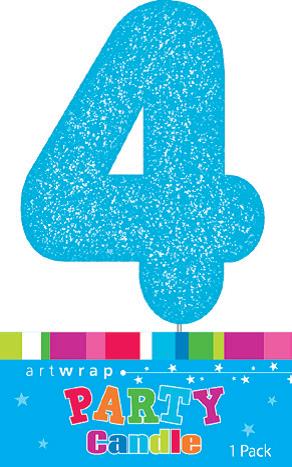 Image of 4th Birthday Candle With Glitter