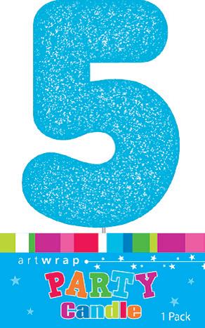 Image of 5th Birthday Candle With Glitter
