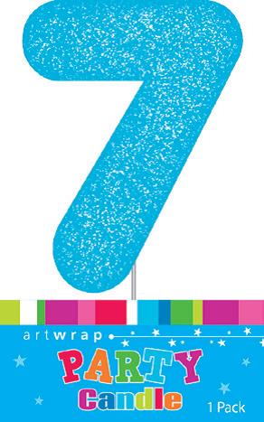 Image of 7th Birthday Candle With Glitter