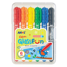 Amos Colorix Crayons Glass Fun Multi Colours 6pk