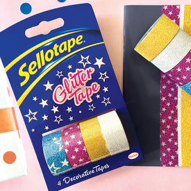 Sellotape On-Hand Dispenser Glitter Refills 18mmx3m 4 Pack