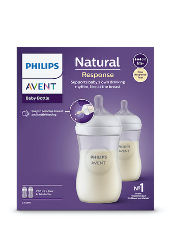 Image of Avent Natural Response Bottle 260ml 2pk