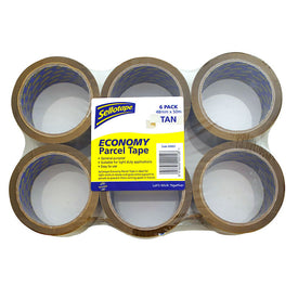 Sellotape Parcel Tape Tan 48mmx50m 6 Pack