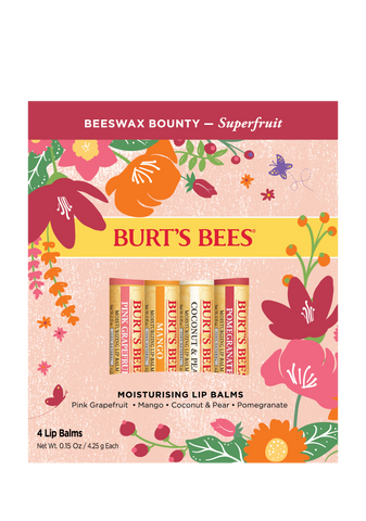 Image of Burt's Bees Superfruit Assorted Lip Balm 4pk LIMITED EDITION