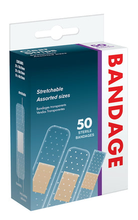 Bandage Clear Strips 50pk