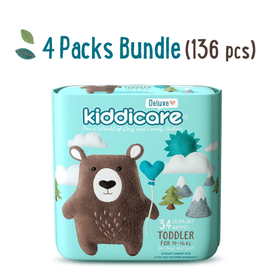 Kiddicare Deluxe Toddler Nappies 136s (4x34pk) Size 4