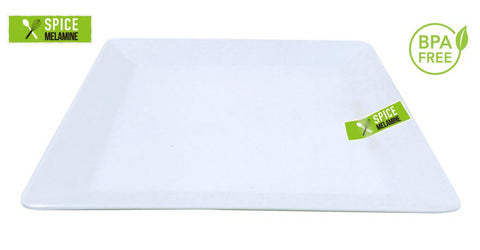 Image of Durmaz Melamine White Square Platter 28cm x 28cm