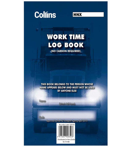 Image of Collins Log Book Work Time A5 Triplicate