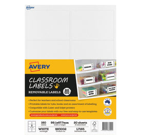 Avery Classroom Labels 20 Sheets (160 Labels)