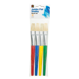 EC Jumbo Stubby Flat Brush Set 4pk