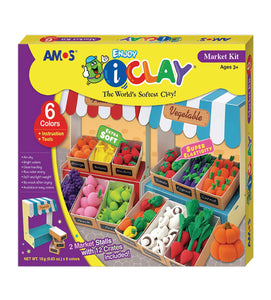 Amos i-Clay Modelling Clay Kit Market Stall 18g x 6 pieces