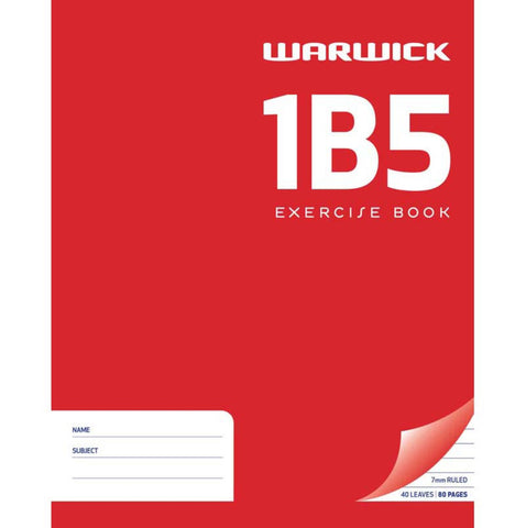 Image of Warwick Exercise Book 1B5 40 Leaf Ruled 7mm 255x205mm