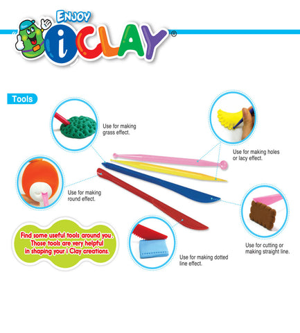 Image of Amos i-Clay Modelling Clay Kit Market Stall 18g x 6 pieces
