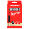 Warwick Retractable Ballpoint Black Pens 0.7mm Comfort Grip 12pk