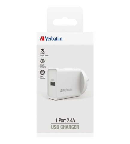 Image of Verbatim Essentials USB Charger Single Port 2.4A White